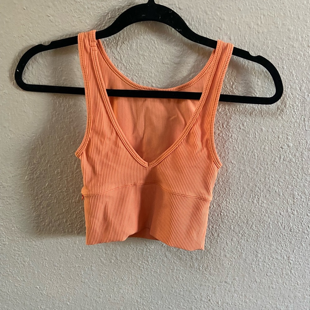 lululemon Ribbed Power Pivot Tank size 0 orange